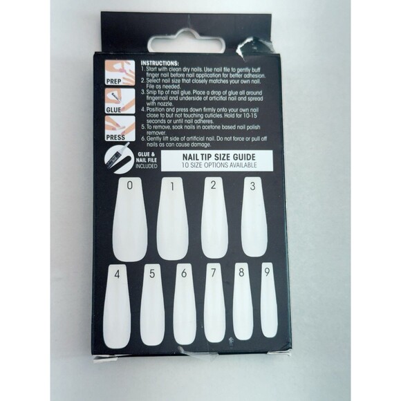 Professional False Nails - Press on Nails, Long, with Glue, color White and Red. - Picture 11 of 12